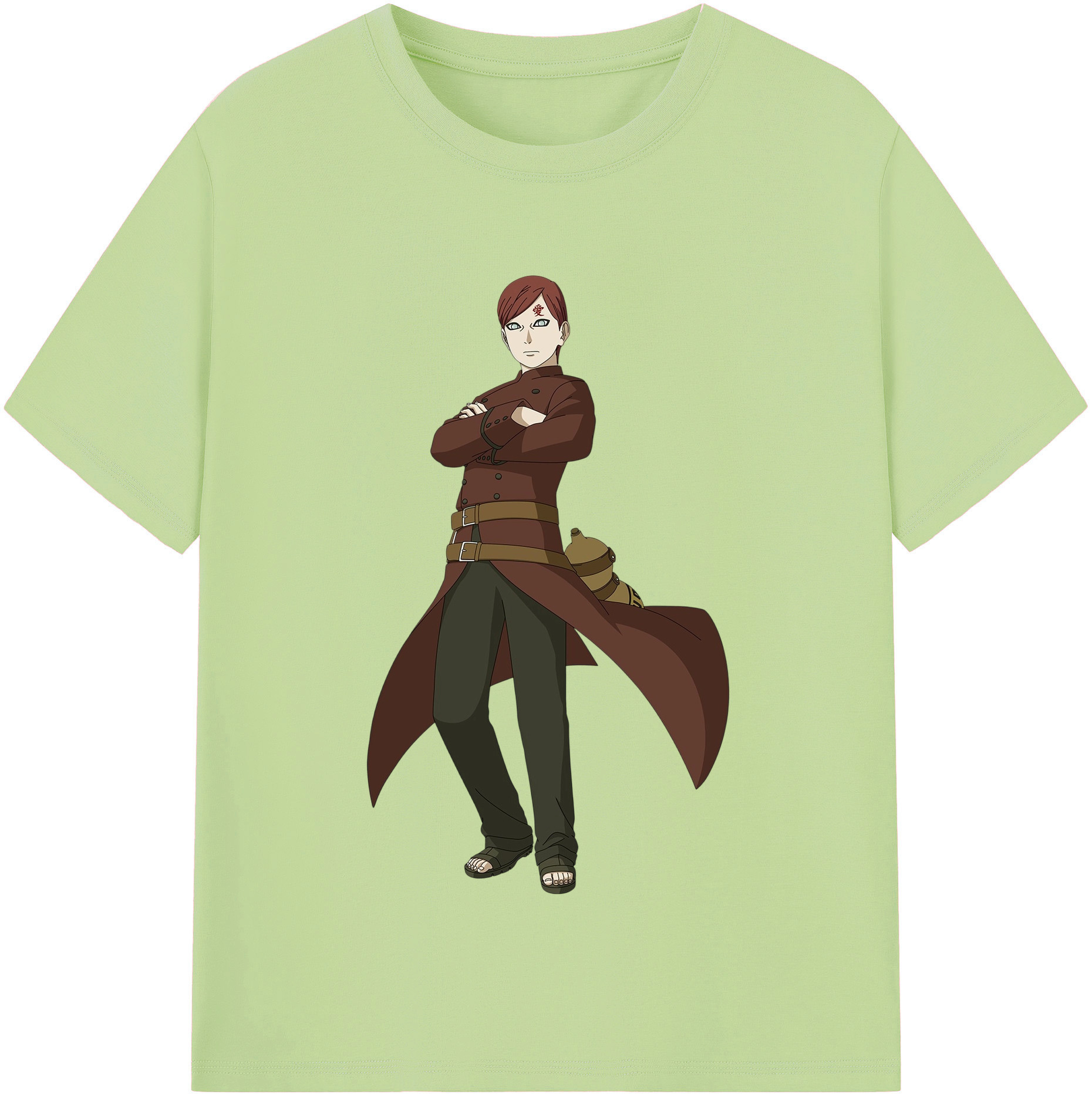 （画像用） NARUTO -ナルト- ガアラ Gaara 綿100％半袖Tシャツ（フロントプリント）